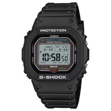 Цифровые часы Casio G-Shock GW-BX5600-1A1 с черным корпусом и ремешком из полимерного материала, оснащенные высококонтрастным негативным дисплеем MIP.