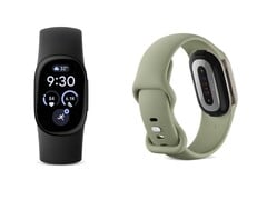 Fitbit Edge в цветах Obsidian и Olive.