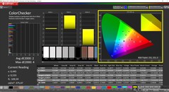 CalMAN ColorChecker (профиль: Native, целевое цветовое пространство: P3)