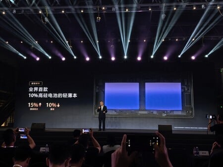 Слайд компании Huawei, демонстрирующий новые батареи с легированным кремнием