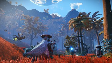 Изображение, показывающее планету в No Man's Sky.