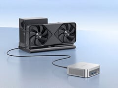 У Peladn WO5 есть порт USB4. На фото: мини-ПК, подключенный к конфигурации eGPU.