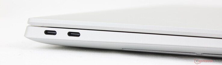 Слева: 2x USB-C Thunderbolt 4/ DisplayPort 2.1 + Power Delivery