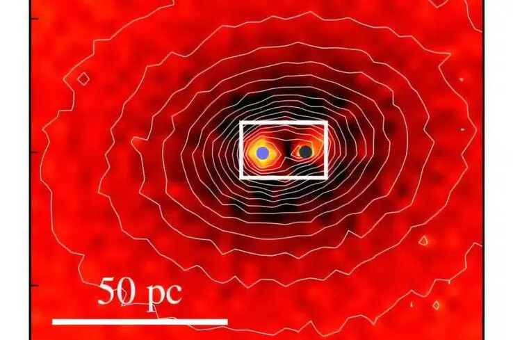 Изображение, показывающее двойное ядро в NGC 4486B.