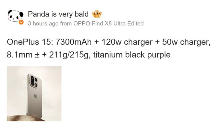 Отчет от Panda Is Very Bald (Источник изображения: Weibo - машинный перевод)