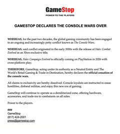 Скриншот сатирического заявления GameStop на сайте X (источник изображения: GameStop X)