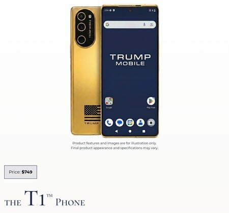 В настоящее время модель Trump T1 представлена на сайте Trump Mobile по цене 749 долларов США