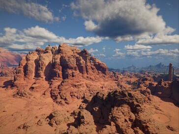 Обширный пейзаж до обновления качества дальних пейзажей