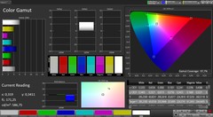 CalMAN color space (профиль: Усиленный; sRGB)