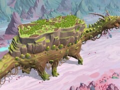 Изображение города в The Wandering Village, которая сейчас продаётся в Steam со скидкой 50%.