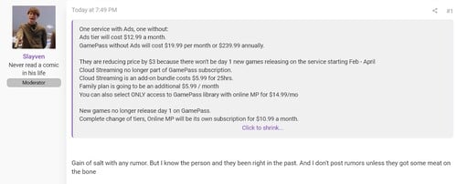 Приведены утечки информации об изменениях в Xbox Game Pass