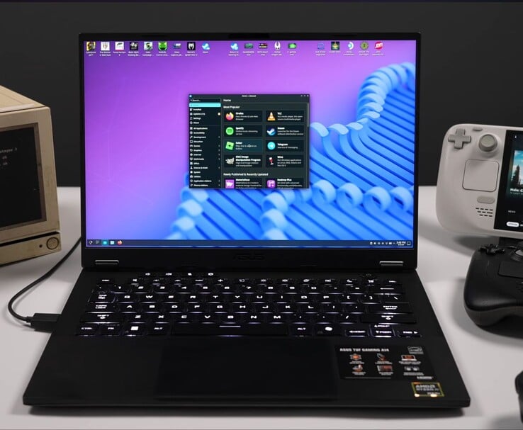 Рабочий стол в режиме SteamOS на ноутбуке Asus TUF Gaming A14