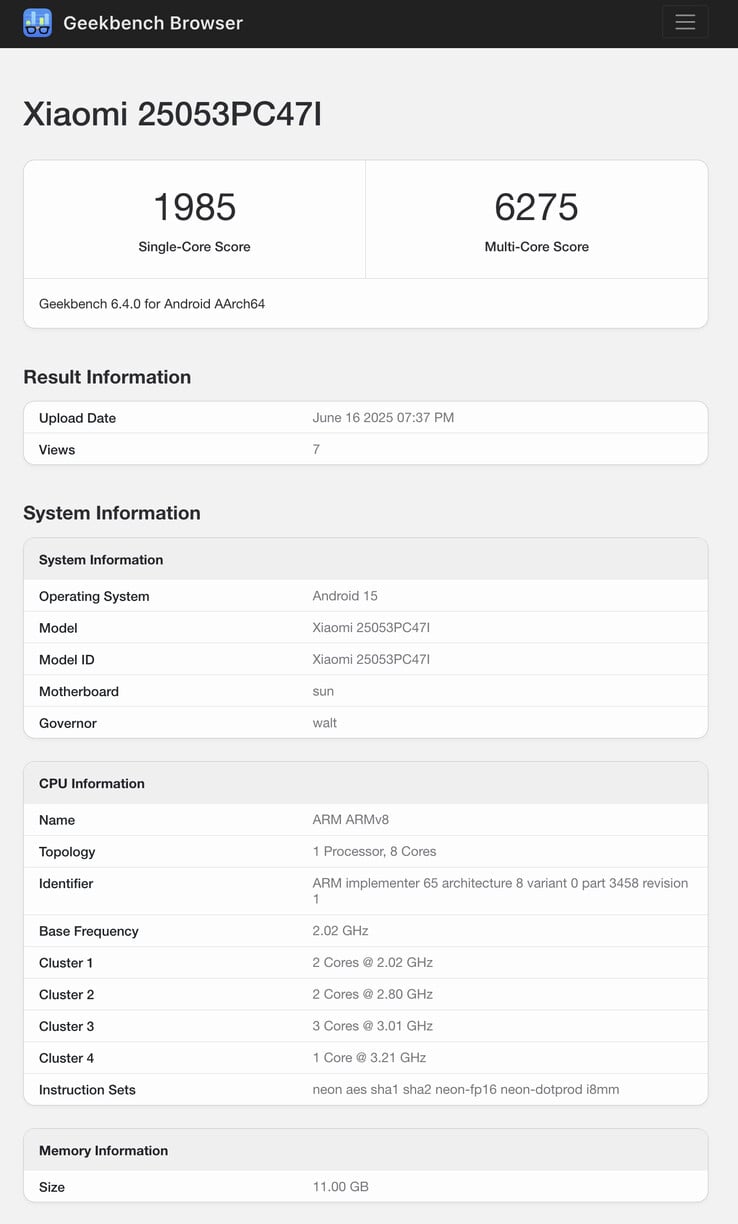 (Источник изображения: Geekbench)