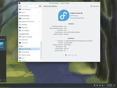 Среда рабочего стола под управлением Fedora Linux pictured.