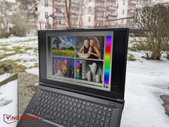 Apex 17 на открытом воздухе, снег на заднем плане