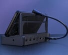 Asus ROG Bulwark DG300 позиционируется как универсальная док-станция. На фотографии: док-станция, подключенная к телефону. (Источник изображения: Asus)