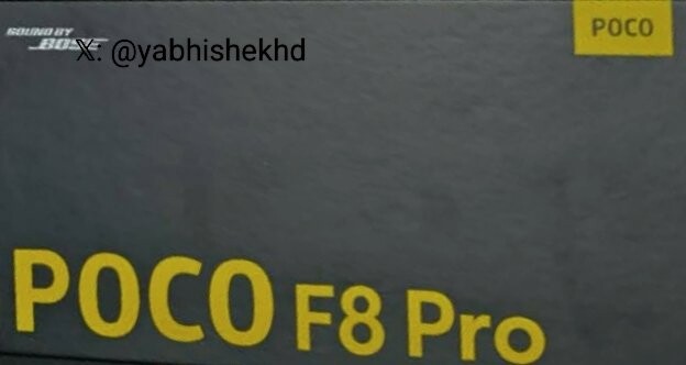 Утечка коробки Poco F8 Pro (Источник изображения: Abhishek Yadav on X)