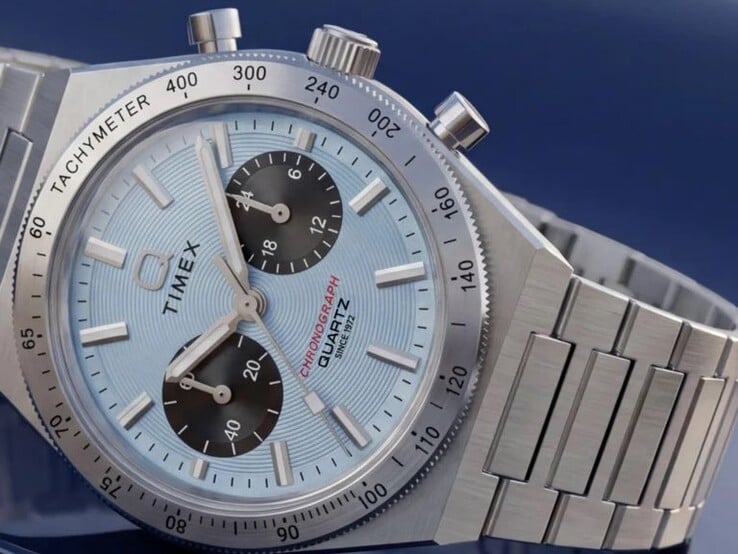 Часы Timex TW2Y92400 с ледяно-голубым радиальным циферблатом в стиле компакт-диска и чёрными дополнительными циферблатами,