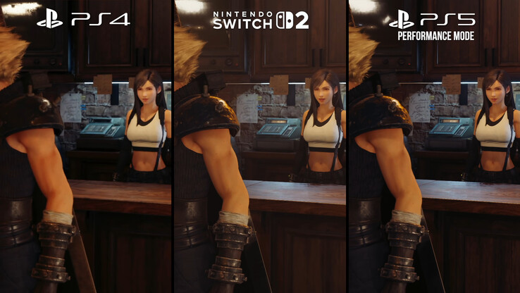 Большинство эффектов в игре Nintendo Switch 2 лучше, чем в игре PlayStation 4, но меньшее разрешение теней и расстояние прорисовки по сравнению с PlayStation 5