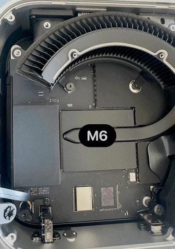 Микросхема NAND припаяна к Mac Mini модели M6