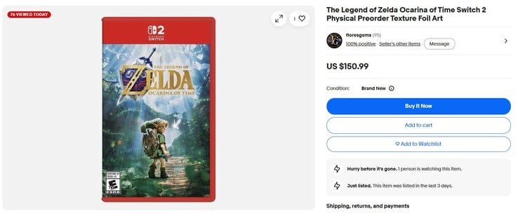 Ремейк игры «Zelda: Ocarina of Time» выставлен на eBay.