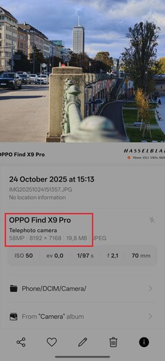 Само собой разумеется, что размер изображения увеличивается. Здесь он составляет 20 МБ по сравнению с примерно 6 МБ при 12 МП.