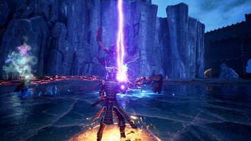 Изображение, демонстрирующее атаку в игре «Dungeons of Sundaria».