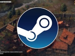 Изображение с логотипом Steam и игрой «Thronebreaker: The Witcher Tales», на которую сейчас действует скидка 80 %.
