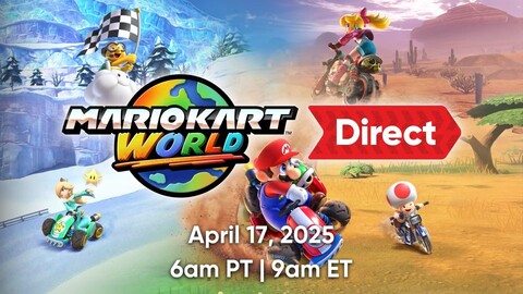 На фото: Анонс Mario Kart World Direct, который состоится 17 апреля (Источник изображения: Courtesy of Nintendo via Nintendo 2 Direct)