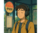 Сгенерированная искусственным интеллектом иллюстрация в стиле работ Studio Ghibli. На ней изображен молодой человек, безмятежно сидящий на автобусной остановке и слушающий музыку. (Источник изображения: Сгенерировано с помощью ChatGPT)