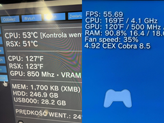 Скриншот, показывающий GPU RSX и CPU CELL в PS3, разогнанные до 850 МГц и 4,1 ГГц соответственно (источник изображения: Modyfikator89 на X)