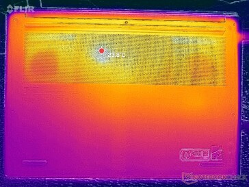 Нагрев в состоянии простоя, днище ноутбука