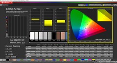 CalMAN ColorChecker (профиль: P3, целевое цветовое пространство: P3)