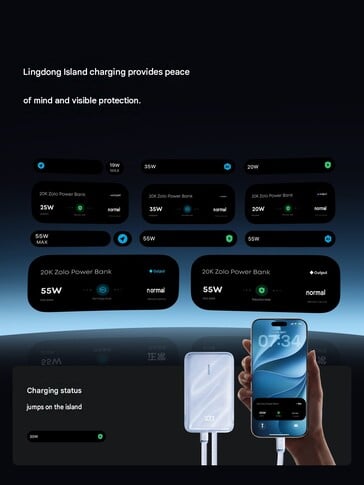 Портативный аккумулятор отображает уведомления о зарядке на панели Dynamic Island