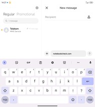 Клавиатура по умолчанию (GBoard) на основном дисплее, портретная ориентация