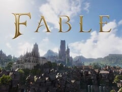 Логотип Fable на фоне мира Альбиона