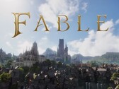 Логотип Fable на фоне мира Альбиона