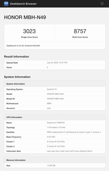 (Источник изображения: Geekbench)
