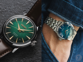 На фотографии представлены модели Seiko Presage Cocktail Time HCB002J (слева) и HCB001J (справа).