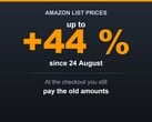 График, показывающий, что компания Amazon повысила каталожные цены на 44 процента, в то время как цены при оформлении заказа остались прежними