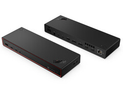 Новая док-станция Thunderbolt 5 от Lenovo выглядит относительно компактной, учитывая количество имеющихся в ней портов. (Источник изображения: через Evan Blass)