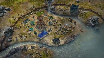 Изображение, на котором изображён город из игры «Pathfinder: Kingmaker — Enhanced Plus Edition».