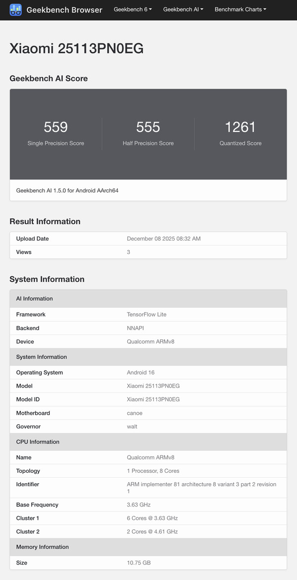 (Источник изображения: Geekbench)