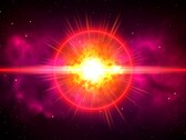 Иллюстрация художника, изображающая сверхновую звезду.