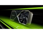 Рекламное изображение видеокарты Nvidia RTX 4090 на черно-зеленом фоне. (Источник изображения: Nvidia)