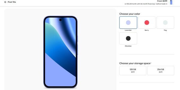 Новая цена Pixel 10a уже доступна в Google Store и на Amazon.