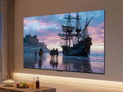 Телевизор серии TCL C7L крепится на стену.