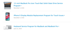 В настоящее время Apple поддерживает целый ряд программ по замене и ремонту неисправных продуктов. (Скриншот: Notebookcheck)