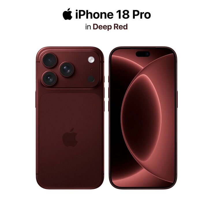 рендер iPhone 18 Pro в цвете 