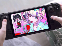 Срок действия пакета Vibrant Visual Novels истекает 05 февраля. На фото: Steam Deck со скриншотом из игры Needy Streamer Overload на экране. (Источник изображения: Valve)